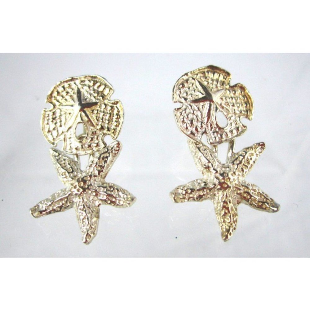 Sterling Silver STARFISH Earrings 925 5.4 grams silver posts 1" length